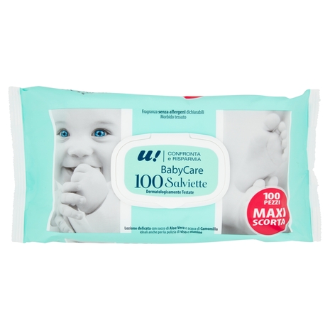 100 Salviette Baby Care U! Confronta e Risparmia
